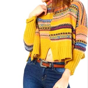 Free People All the Pattern Striped Sweater
